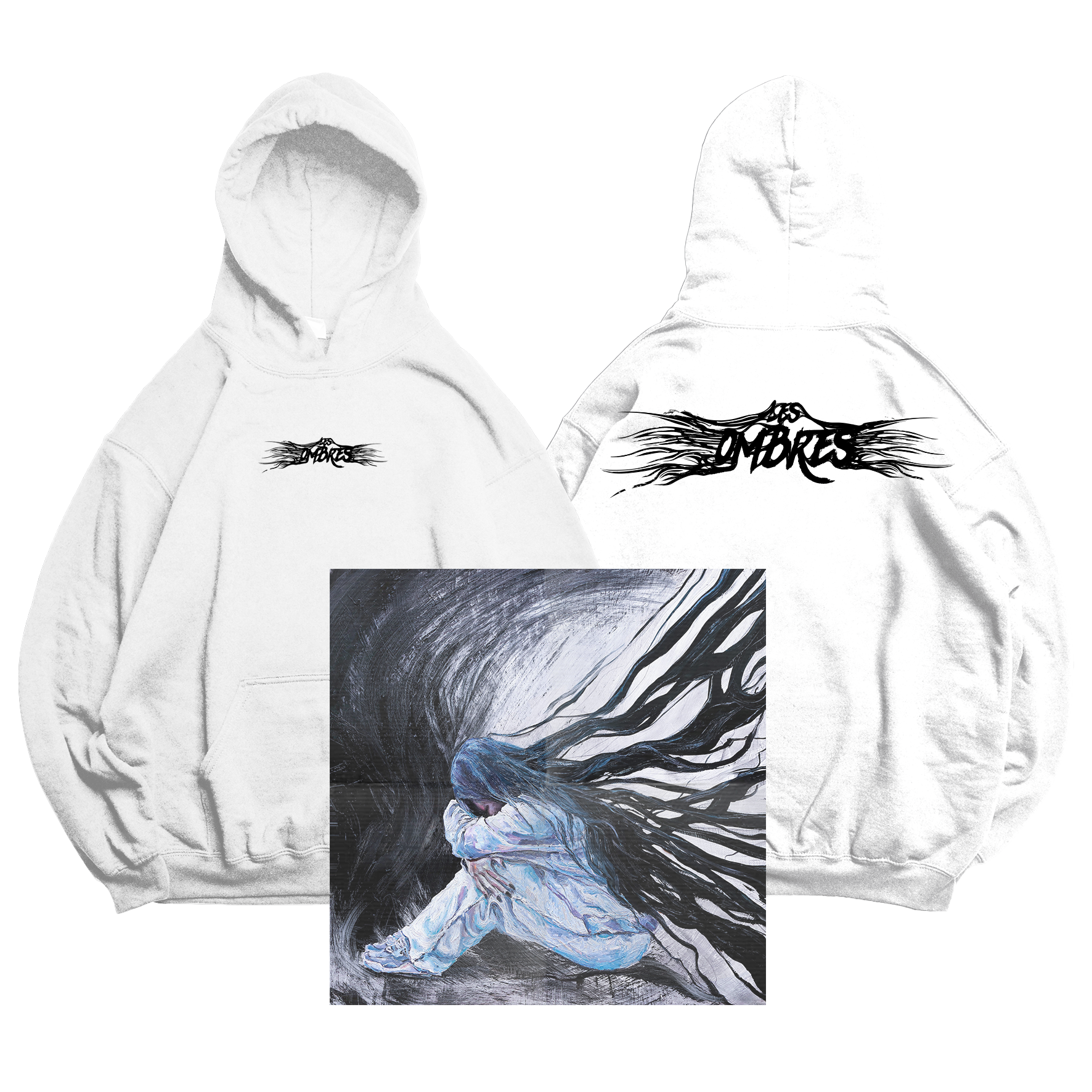 Hoodie blanc "LES OMBRES"